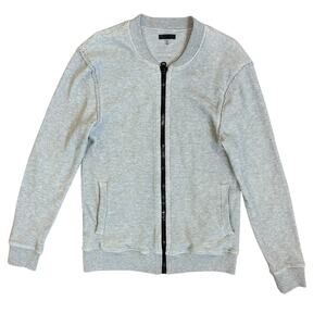 ATM Anthony Thomas Melillo Jacket Men Medium Zip Front Waffle‎ Knit Gray Casual